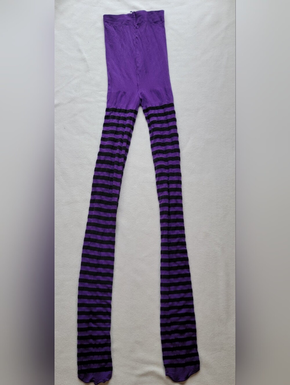 Purple and Black Striped Tights